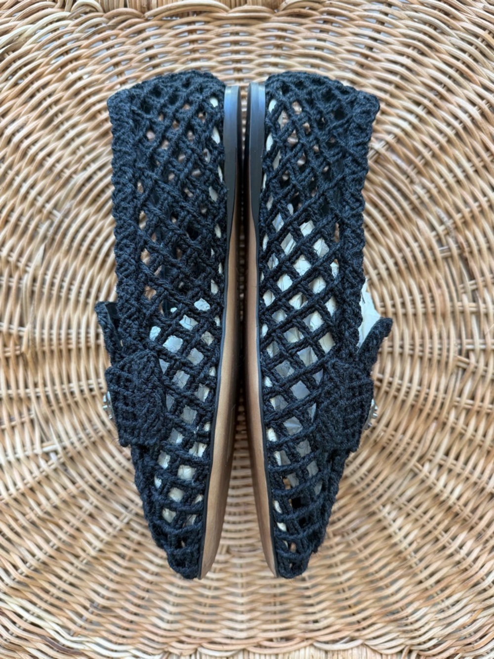 NEW wt tags & box CHANEL Black Crochet Loafers wt Heart interlocking - size 37,5 - Picture 12 of 16